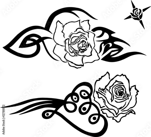 tribal tattoo rose. Rosen (Blume), Tribal, Tattoo