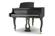 black grand piano isolated on white with clipping path