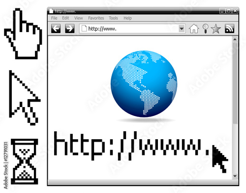 Vektor: Vector - Web Internet Browser, cursors... Vector - Web Internet Browser, cursors...