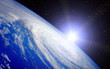 Earth with rising Sun Earth with rising Sun