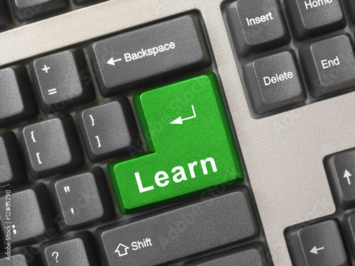 Computer keyboard with key Learn
