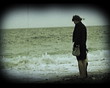 old home movie scene on the beach
