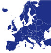 Europa Landkarte blau - detailiert