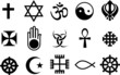 Religion Symbole schwarz