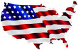 american map and flag