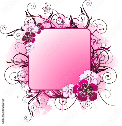 flower frame clipart. Pink flower frame for text