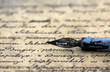 Ancient letter and pen Ancient letter and pen