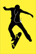 Skateboarder and MP3 player silhouette