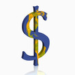 3D Dollar mit USA Karte