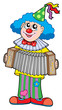 Clown with accordion