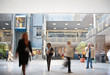 Visitors in business center
