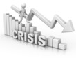 Man on diagram. Crisis