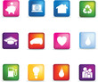 Coloured home icon button set