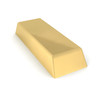 Golden ingot. 3d rendered image isolated on white background. Golden ingot. 3d rendered image isolated on white background.