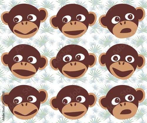 Zoom Not Available: Vector images scale to any size. monkey face vector