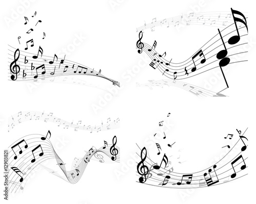 Vector: notes themes set notes themes set