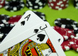 Holdem poker ace and jack over chips