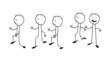 Personnages heureux marchant