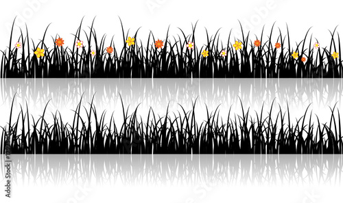 Vector: Vector grass silhouette Vector grass silhouette