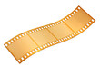 gold film strip isolated on white