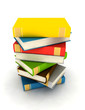 pile of books - isolated on white background - 3d render