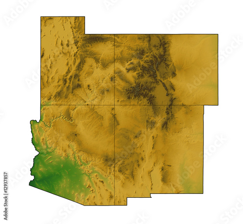 Illustration: Four Corners Map: Arizona, New Mexico, Utah and Colorado Four Corners Map: Arizona, New Mexico, Utah and Colorado