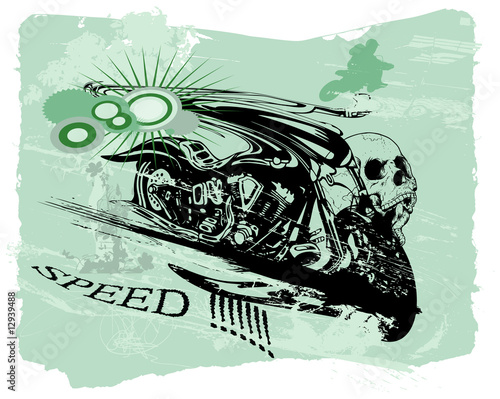 Illustration: speed, bike placard speed, bike placard