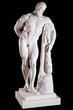 Classical white marble Hercules statue isolated on black Classical white marble Hercules statue isolated on black