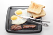 Classic breakfast isolated on white background.