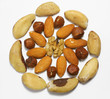 Mix of nuts arranged as rosette