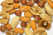 Mix of nuts on white
