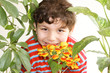 flowers and boy