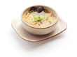 Miso soup with mussel and onion in small dish
