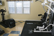 Exercise equipment in the gym.