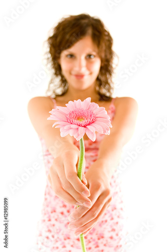 Foto: Blume mit Frau im Hintergrund Blume mit Frau im Hintergrund