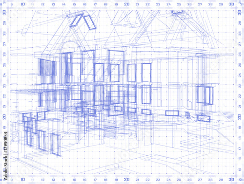Blueprint Background on Architecture Blueprint Vector Background Uladzimir Bakunovich