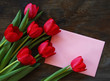 tulips and light pink envelope