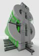Building in the form of a dollar sign