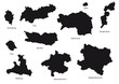 Bundesländer Österreich schwarz mit Namen