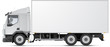 White delivery truck with space for your logo, isolated on white White delivery truck with space for your logo, isolated on white