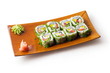 Rolls with tuna, salmon, cheese and cucumber Rolls with tuna, salmon, cheese and cucumber