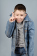 Gesticulating boy