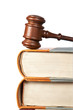 Wooden gavel and law books Wooden gavel and law books