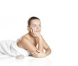 beautiful girl about aroma by candles beautiful girl about aroma by candles