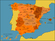 detailed vector map of spain with all departaments and capitols