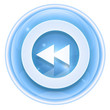 Rewind Back icon ice, isolated on white background.