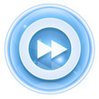 Rewind Forward icon ice, isolated on white background.