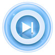 Rewind Forward icon ice, isolated on white background.
