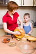 Preparing pumpkin