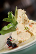 vanilla ice-cream with a baked apple strudel